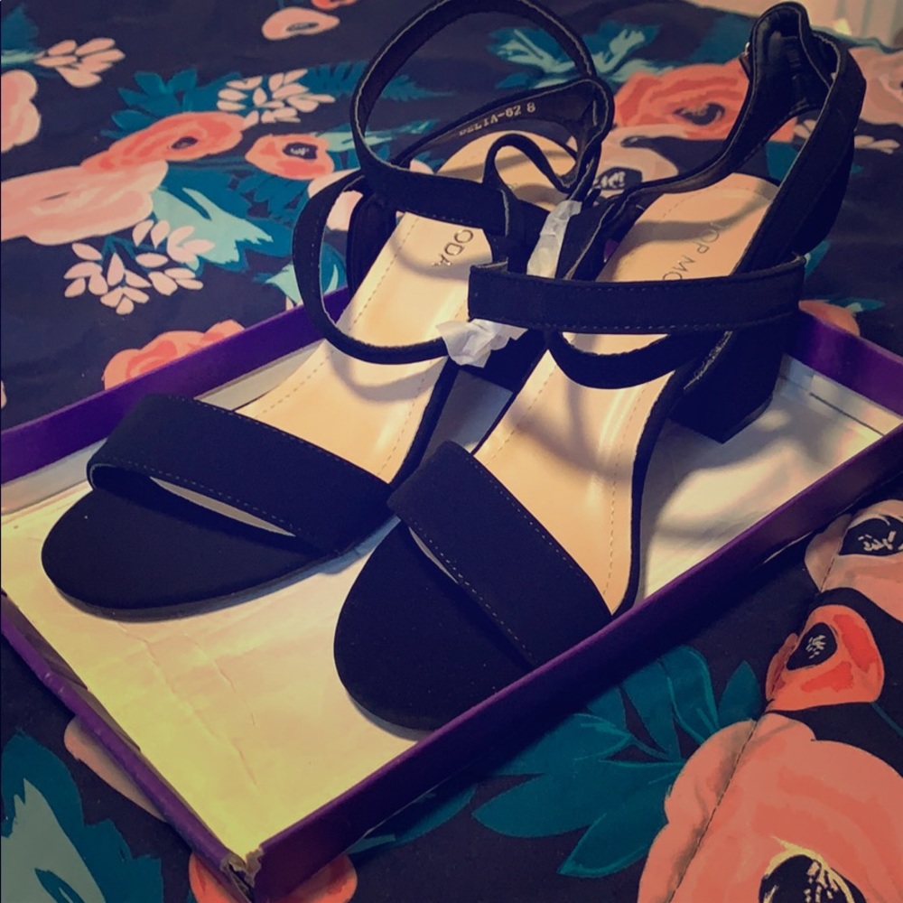 Black heeled sandals